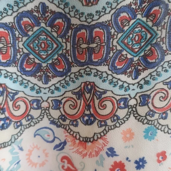 New Directions Boho Cold Shoulder Ditsy Floral Slipon Dress S Very Sheer… - Picture 12 of 17